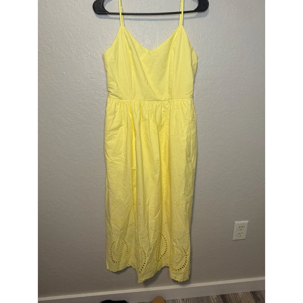Calypso St. Barth Yellow Eyelet Dress Sleeveless Maxi with Pockets - Picture 4 of 10